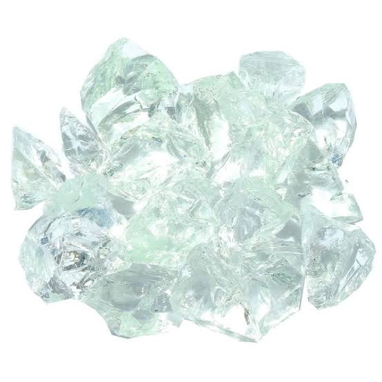 Ice Clear Recycled Fire Glass - 10 Lbs