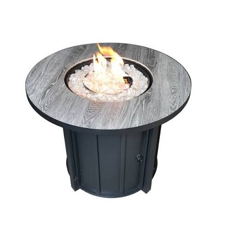 30" Faux Wood Tile Top Fire Pit