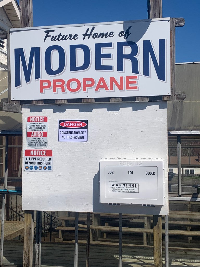 Future Home of Modern Propane construction sign